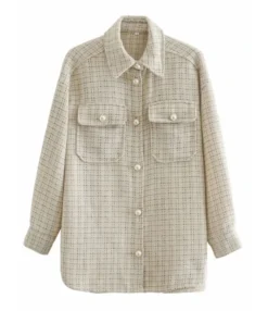 Flap Pocket Pearl Button Plaid Shirt Coat -Women Clothing Sales Store 201006741 3 1