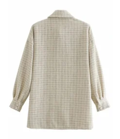 Flap Pocket Pearl Button Plaid Shirt Coat -Women Clothing Sales Store 201006741 4