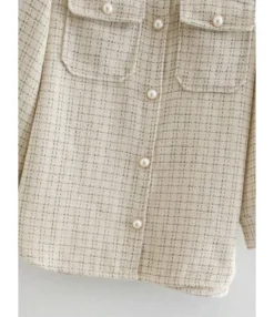 Flap Pocket Pearl Button Plaid Shirt Coat -Women Clothing Sales Store 201006741 8