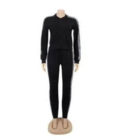 2 Pieces Snake Skin Print Hooded Jacket And Pants Sweatsuit -Women Clothing Sales Store 201009607 7 1