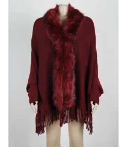 Faux Fur Collar Fringe Trim Cardigan -Women Clothing Sales Store 201010444 10 1