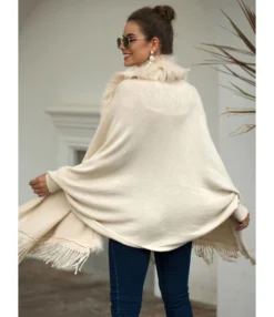 Faux Fur Collar Fringe Trim Cardigan -Women Clothing Sales Store 201010444 3