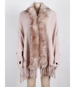 Faux Fur Collar Fringe Trim Cardigan -Women Clothing Sales Store 201010444 9 1