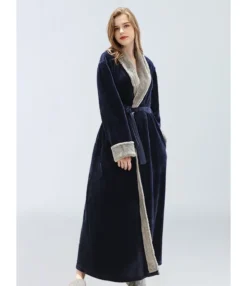 Winter Belted Flannel Robe Bathrobe -Women Clothing Sales Store 201014905 2 1