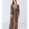 Winter Belted Flannel Robe Bathrobe