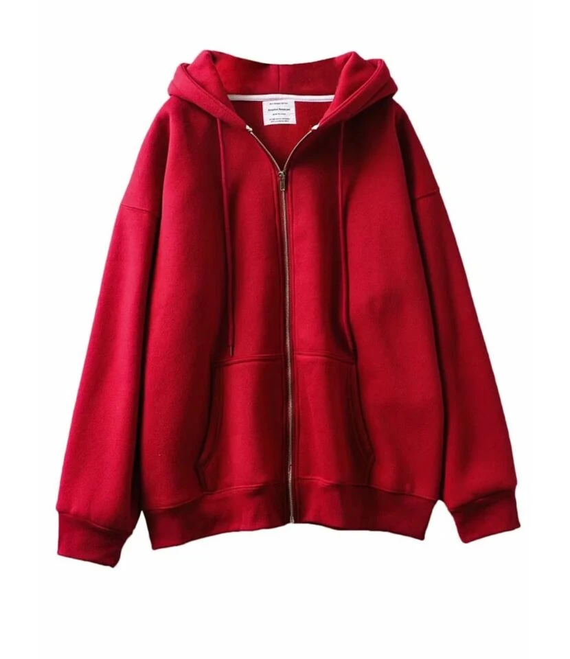 Pure Color Zipper Hooded Sweatshirt 11 Pure Color Zipper Hooded Sweatshirt - Image 11