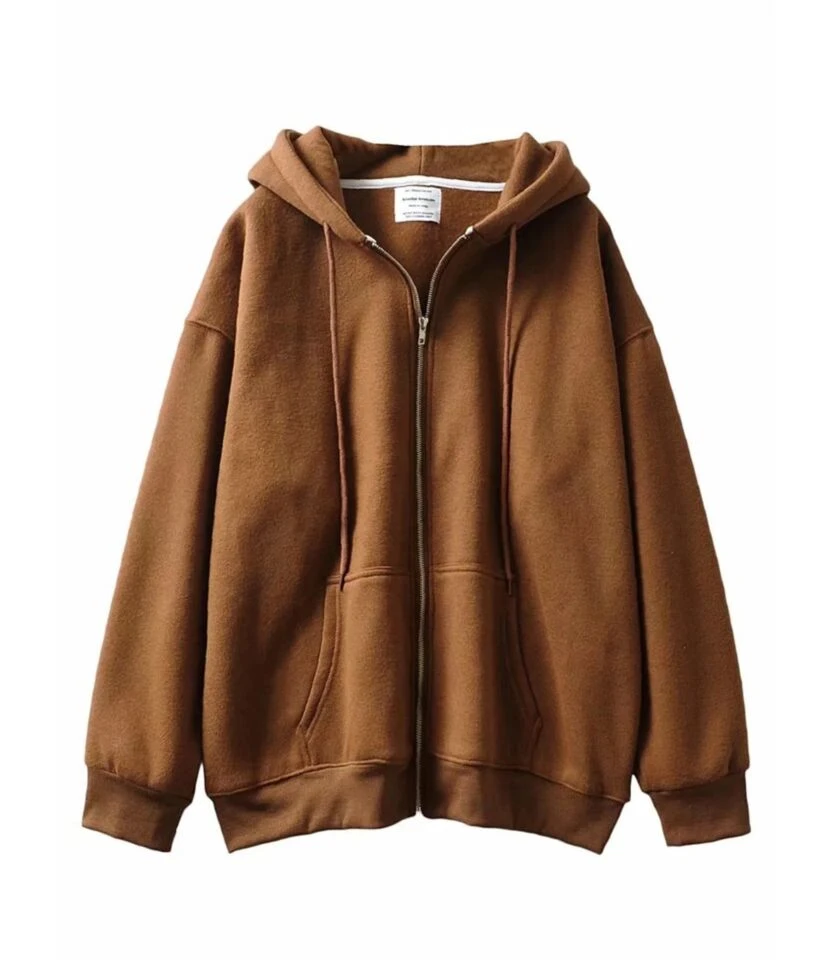 Pure Color Zipper Hooded Sweatshirt 15 Pure Color Zipper Hooded Sweatshirt - Image 15