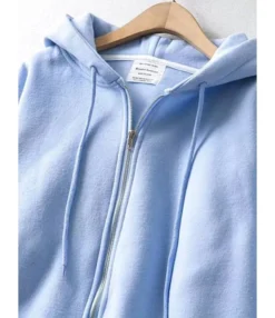 Pure Color Zipper Hooded Sweatshirt 19 Pure Color Zipper Hooded Sweatshirt -Women Clothing Sales Store 201016194 3