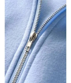 Pure Color Zipper Hooded Sweatshirt 20 Pure Color Zipper Hooded Sweatshirt -Women Clothing Sales Store 201016194 4