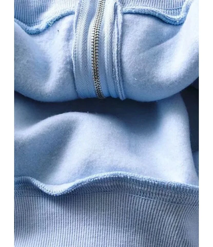 Pure Color Zipper Hooded Sweatshirt 9 Pure Color Zipper Hooded Sweatshirt - Image 9