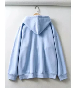 Pure Color Zipper Hooded Sweatshirt 18 Pure Color Zipper Hooded Sweatshirt -Women Clothing Sales Store 201016194 8