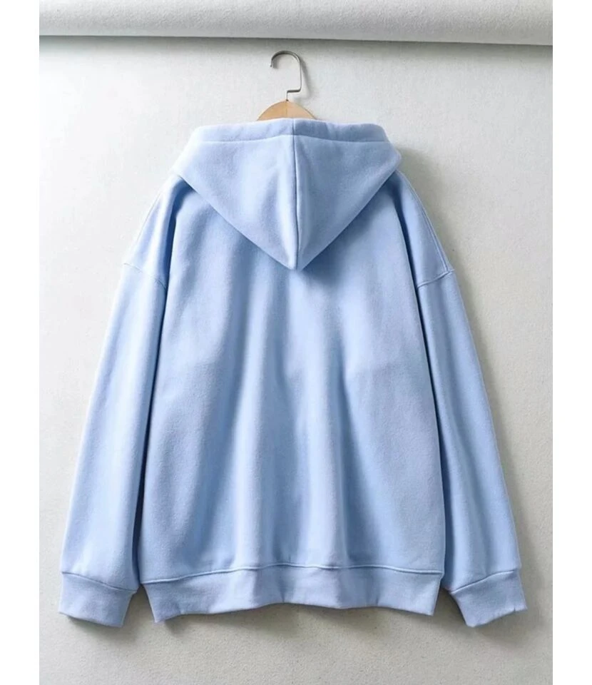 Pure Color Zipper Hooded Sweatshirt 4 Pure Color Zipper Hooded Sweatshirt - Image 4