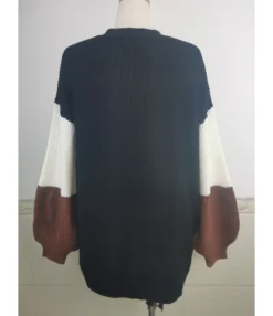 Colorblock Pocket Crochet Stripe Cardigan -Women Clothing Sales Store 201021263 5