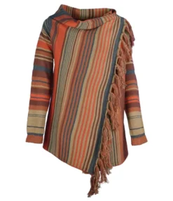 Tassel Hem Knitting Wrapped Shawl Cardigan 17 Tassel Hem Knitting Wrapped Shawl Cardigan -Women Clothing Sales Store 201027724 6 1