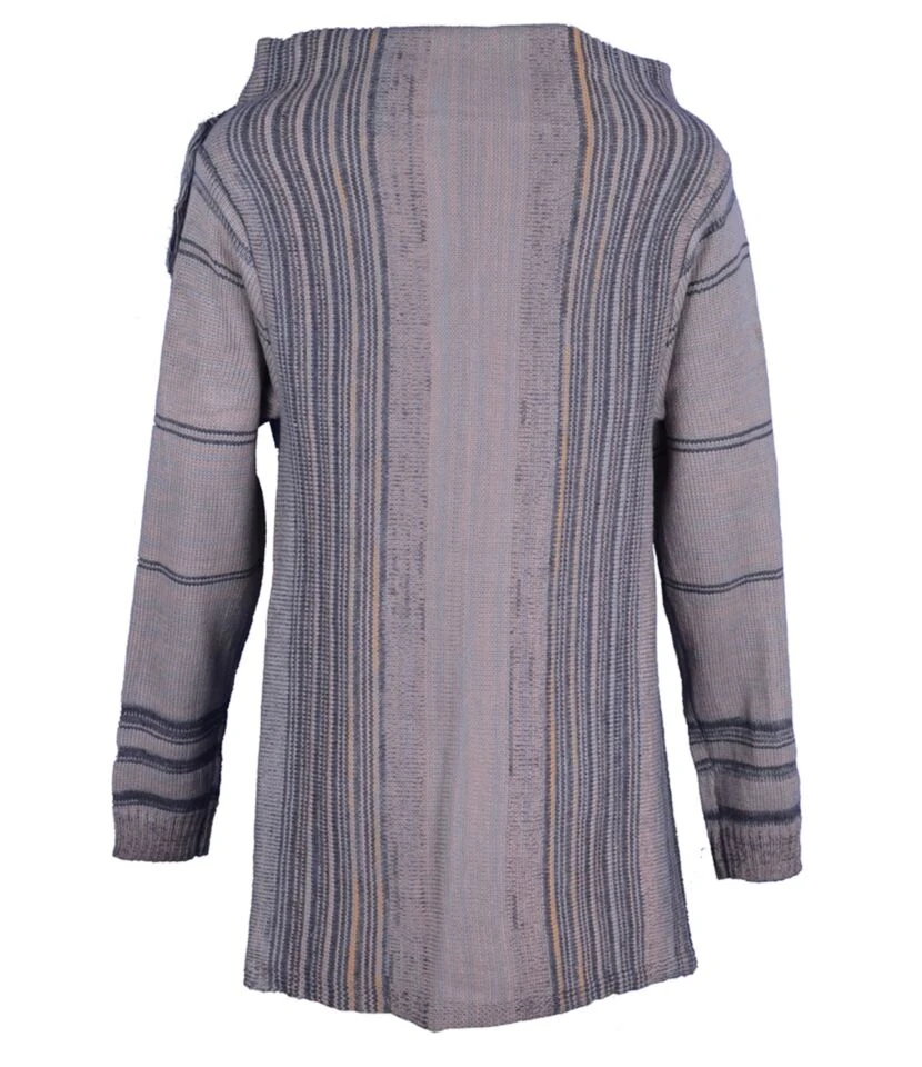 Tassel Hem Knitting Wrapped Shawl Cardigan 6 Tassel Hem Knitting Wrapped Shawl Cardigan - Image 6