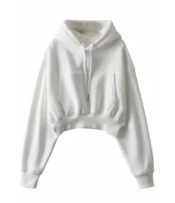 Solid Color Drawstring Detail Pocket Cropped Hoodie -Women Clothing Sales Store 201109006 1 1