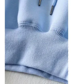 Solid Color Drawstring Detail Pocket Cropped Hoodie -Women Clothing Sales Store 201109006 7