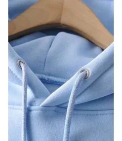 Solid Color Drawstring Detail Pocket Cropped Hoodie -Women Clothing Sales Store 201109006 9