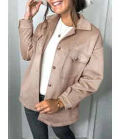 Flap Pocket Buttoned Woolen Topcoat