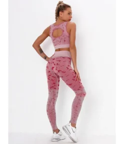 3 PCS Jacquard Knitting Sports Set Crop Top + Tank Top + Pants -Women Clothing Sales Store 201201484 10