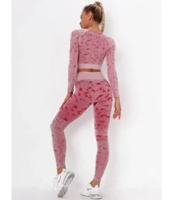 3 PCS Jacquard Knitting Sports Set Crop Top + Tank Top + Pants -Women Clothing Sales Store 201201484 8