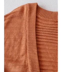 Drop Sleeve Solid Textured Knitted Buttoned Sweater Cardigan -Women Clothing Sales Store 201203490 4