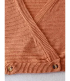 Drop Sleeve Solid Textured Knitted Buttoned Sweater Cardigan -Women Clothing Sales Store 201203490 6