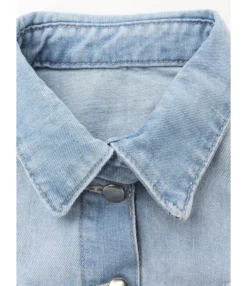 Irregular Tassel Trim Frayed Distressed Denim Jacket -Women Clothing Sales Store 201229766 6