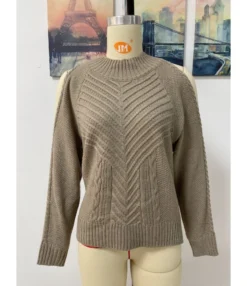 Solid Color Off-Shoulder Knitted Women'S Long-Sleeved Round Neck Wholesale Sweaters SSW5110516 -Women Clothing Sales Store 20210726174734