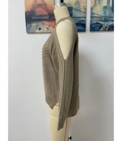 Solid Color Off-Shoulder Knitted Women'S Long-Sleeved Round Neck Wholesale Sweaters SSW5110516 -Women Clothing Sales Store 20210726174739