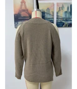 Solid Color Off-Shoulder Knitted Women'S Long-Sleeved Round Neck Wholesale Sweaters SSW5110516 -Women Clothing Sales Store 20210726174741