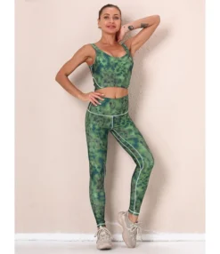2 Pieces Tie-dye Yoga Set Cropped Tank Top With Sports Tights -Women Clothing Sales Store 210104271 8