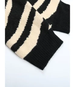 Zebra Stripe Knitted Sweater Cardigan 21 Zebra Stripe Knitted Sweater Cardigan -Women Clothing Sales Store 210105817 4