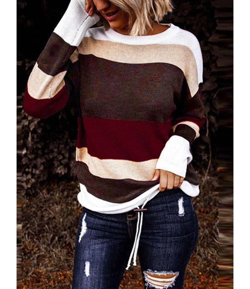 Hit-color Stripe Knitting Top 3 Hit-color Stripe Knitting Top - Image 3