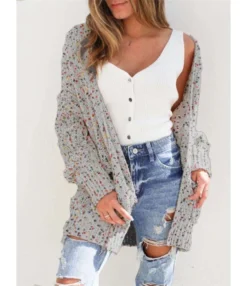 Colorful Dots Jacquard Knitted Cardigan