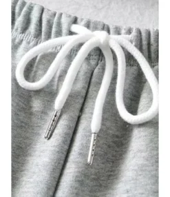 2-piece Sports Grey Outfit Tank Top & Rolled Hem Shorts 14 2-piece Sports Grey Outfit Tank Top & Rolled Hem Shorts -Women Clothing Sales Store 210113198 4