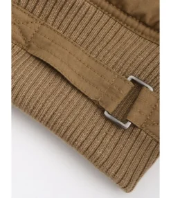 Lapel Neck Ribbed Patchwork Pufff Coat -Women Clothing Sales Store 210115073 11