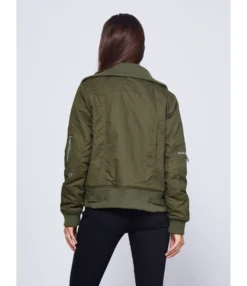 Lapel Neck Ribbed Patchwork Pufff Coat -Women Clothing Sales Store 210115073 13