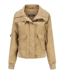 Lapel Neck Ribbed Patchwork Pufff Coat -Women Clothing Sales Store 210115073 3