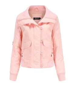 Lapel Neck Ribbed Patchwork Pufff Coat -Women Clothing Sales Store 210115073 4