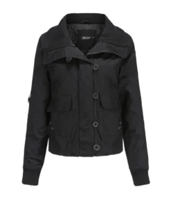 Lapel Neck Ribbed Patchwork Pufff Coat -Women Clothing Sales Store 210115073 6