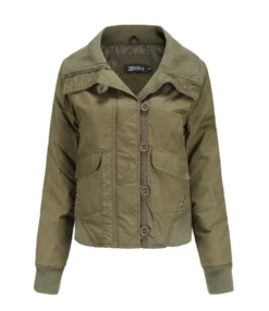 Lapel Neck Ribbed Patchwork Pufff Coat -Women Clothing Sales Store 210115073 7