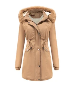 Sherpa Lining Hooded Parka Coat -Women Clothing Sales Store 210115215 13