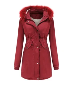 Sherpa Lining Hooded Parka Coat -Women Clothing Sales Store 210115215 2