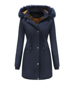 Sherpa Lining Hooded Parka Coat -Women Clothing Sales Store 210115215 3