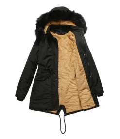 Sherpa Lining Hooded Parka Coat -Women Clothing Sales Store 210115215 4
