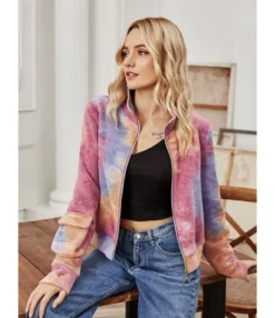 Stand Collar Tie-dye Jacket
