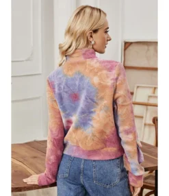 Stand Collar Tie-dye Jacket -Women Clothing Sales Store 210116775 2