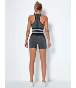 2-piece Stripe Detail Sports Set Tank Top & Biker Shorts 11 2-piece Stripe Detail Sports Set Tank Top & Biker Shorts -Women Clothing Sales Store 210123297 6