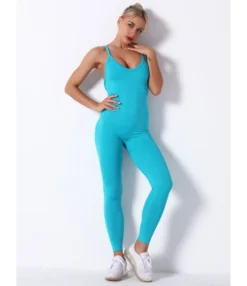 Backless Criss-cross Scrunch Lifting Yoga Jumpsuit